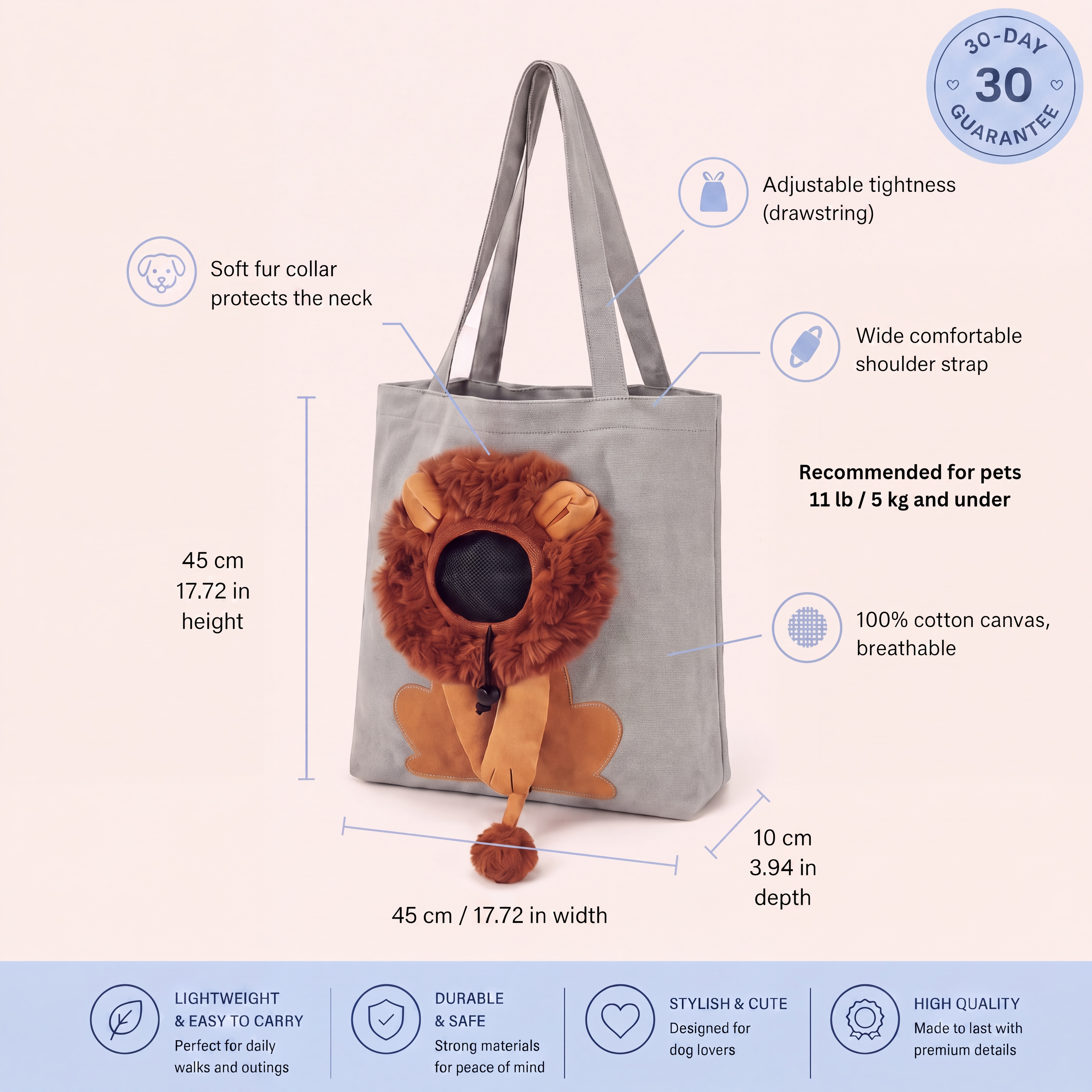 K9Biolabs Peek-A-Paw Pet Carrier Tote Bag